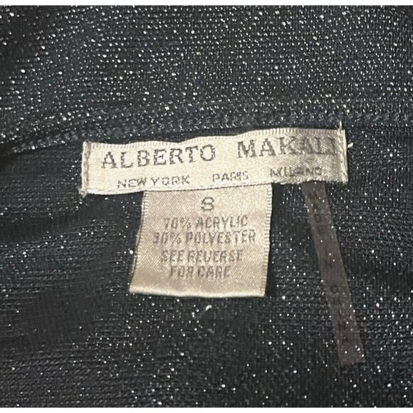 Alberto Makali Navy Blue Metallic Glitter Asymmetrical Zip Tunic Mini Dress - Picture 7 of 7